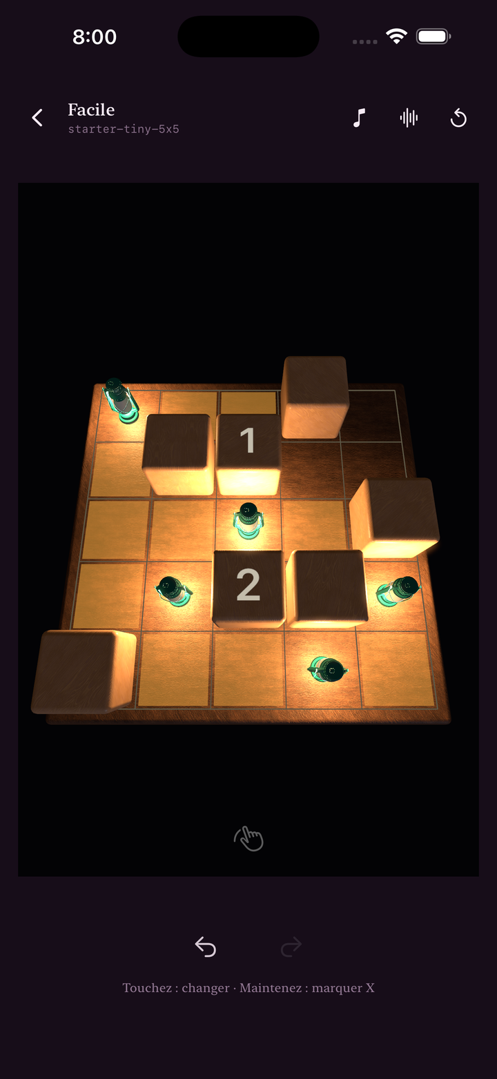 A lit puzzle board
