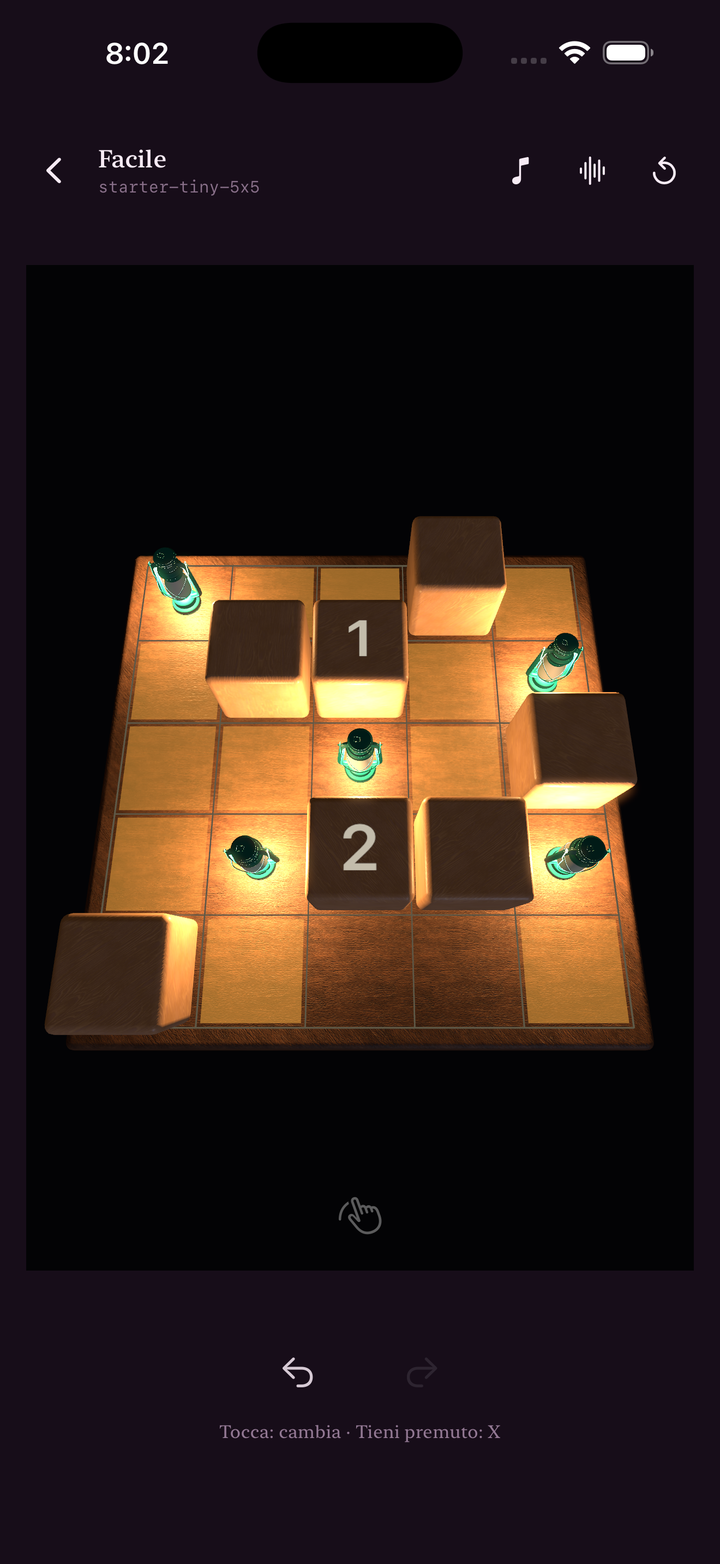 A lit puzzle board