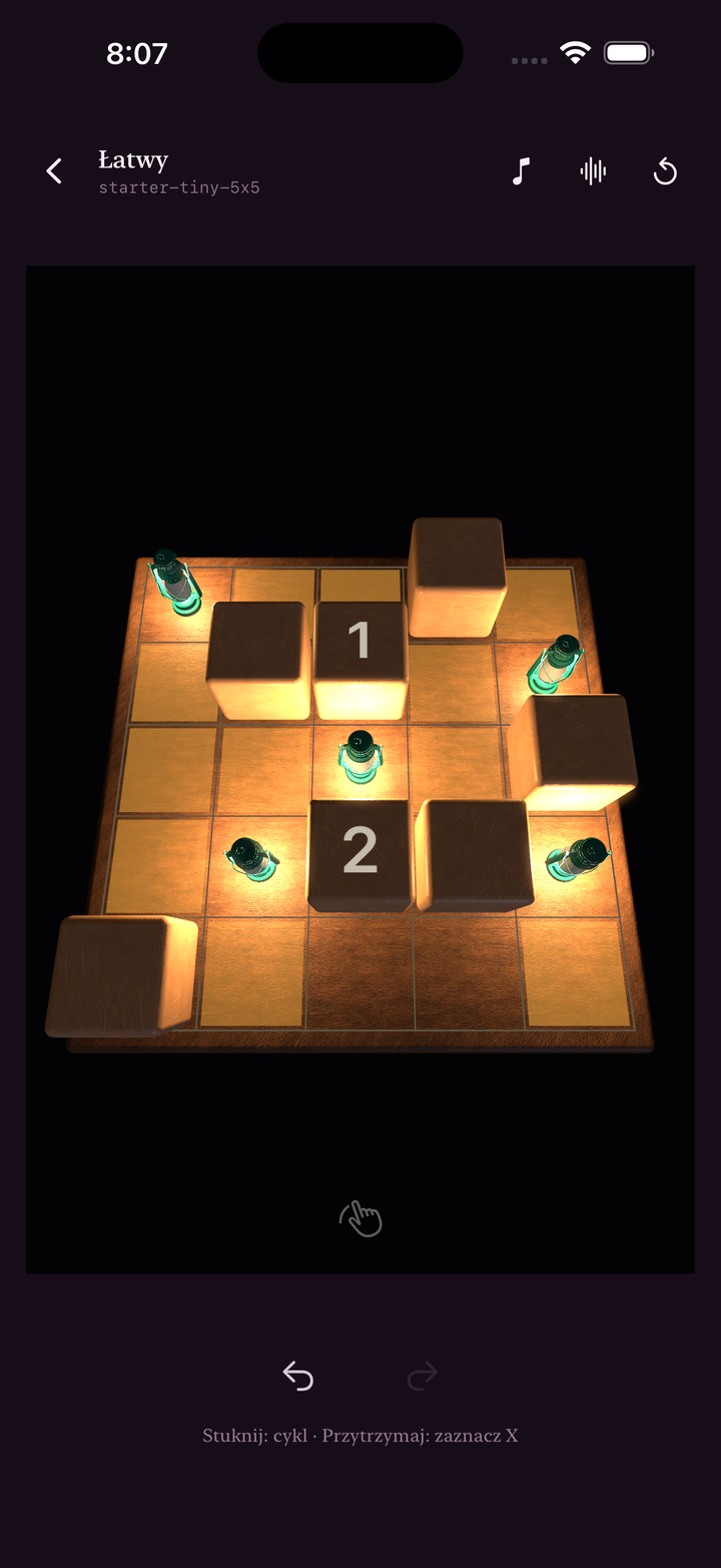 A lit puzzle board
