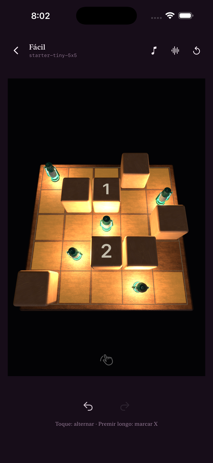 A lit puzzle board