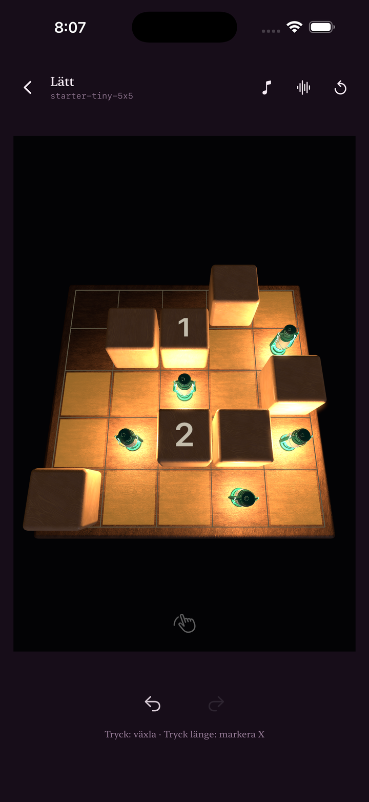 A lit puzzle board